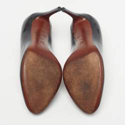 Pre Owned حذاء كعب عالى لوى فيتون كوب جلد لامع أسود مقاس 39