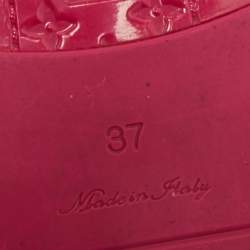 Pre Owned Louis Vuitton Seastar Size 37 Red/Pink Rubber Thong Flat Slide