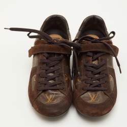 مملوكة مسبقًا Louis Vuitton Globe Trotter Size 39 Brown Monogram Canvas and Suede Low Top Sneakers