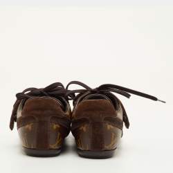 مملوكة مسبقًا Louis Vuitton Globe Trotter Size 39 Brown Monogram Canvas and Suede Low Top Sneakers