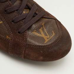 مملوكة مسبقًا Louis Vuitton Globe Trotter Size 39 Brown Monogram Canvas and Suede Low Top Sneakers