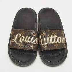 Pre Owned صندل سلايد لوي فيتون صنباث كانفاس مونوغرامي بني مقاس 40