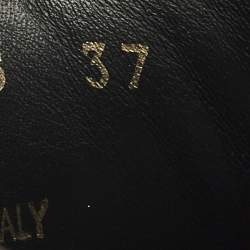 Pre Owned Louis Vuitton Run Away Size 37 Black/Brown Monogram Canvas and Suede Lace Up Sneakers