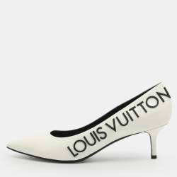 Pre Owned Louis Vuitton Logo Size 41 White Leather Pumps