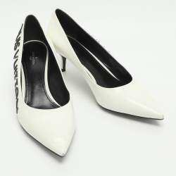 Pre Owned Louis Vuitton Logo Size 41 White Leather Pumps