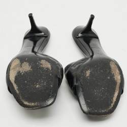 مملوكة مسبقًا صندل سلايد لوي فيتون جلد أسود بنقش مونوغرام مقاس 37