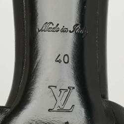 مملوكة مسبقًا صندل سلايد لوي فيتون جلد أسود بنقش مونوغرام مقاس 37