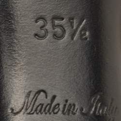 Pre Owned صندل بأصابع مفتوحة وبنعل سميك لوي فيتون شامواه أسود مقاس 35.5