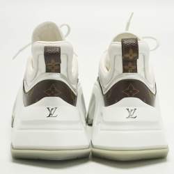 مملوكة مسبقًا حذاء رياضي لوي فيتون أرتشلايت كانفاس مونوجرامي وشبكي بعنق منخفض مقاس 37.5