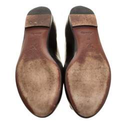 Pre Owned حذاء فلات باليه لوي فيتون بتي جلد أسود مقاس 37