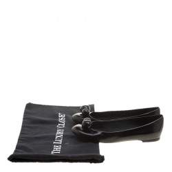 Pre Owned حذاء فلات باليه لوي فيتون بتي جلد أسود مقاس 37