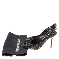 مملوكة مسبقًا Louis Vuitton Two Tone Sequins Liza Peep Toe Slingback Sandals Size 37.5