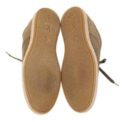 Louis Vuitton Green Suede Petit Damier Espadrilles Sneakers Size 38