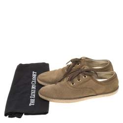 Louis Vuitton Green Suede Petit Damier Espadrilles Sneakers Size 38