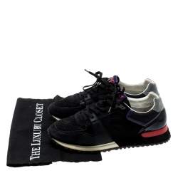 Louis Vuitton Black Perforated Suede And Patent Leather Aftergame Lace Up Sneakers Size 40