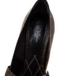 Pre Owned Louis Vuitton Monogram Canvas Pointed Toe Strap Pumps Size 35.5