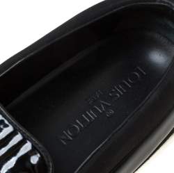 Louis Vuitton Black Patent Leather and Suede Studded Slip On Sneakers Size 36.5
