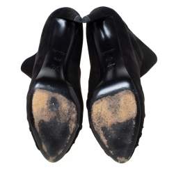 مملوكة مسبقًا Louis Vuitton Black Suede Tassel Detail Ankle Boots Size 37.5