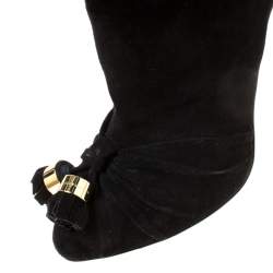 مملوكة مسبقًا Louis Vuitton Black Suede Tassel Detail Ankle Boots Size 37.5