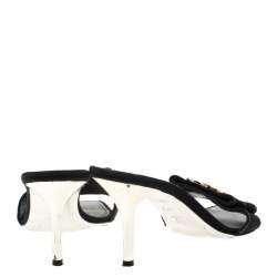 Pre Owned Louis Vuitton Black Canvas Logo Detail Slip On Sandals Size 37.5