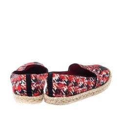 Pre Owned Louis Vuitton Red Abstract Print Fabric Slip On Espadrilles Size 37