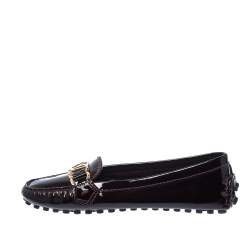 مملوكة مسبقًا Louis Vuitton Burgundy Patent Leather Oxford Loafers Size 35