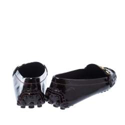 مملوكة مسبقًا Louis Vuitton Burgundy Patent Leather Oxford Loafers Size 35