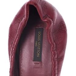 Louis Vuitton Red Monogram Perforated Leather Elba Pumps Size 38.5
