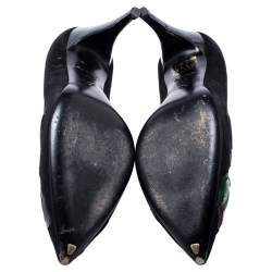 مملوكة مسبقًا Louis Vuitton Limited Edition Black Suede Stephen Sprouse Rose Pointed Toe Pumps Size 37