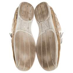 مملوكة مسبقًا Louis Vuitton Metallic Gold Monogram Mirror Tennis Shoes Size 37.5