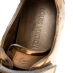 مملوكة مسبقًا Louis Vuitton Metallic Gold Monogram Mirror Tennis Shoes Size 37.5
