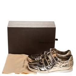 مملوكة مسبقًا Louis Vuitton Metallic Gold Monogram Mirror Tennis Shoes Size 37.5