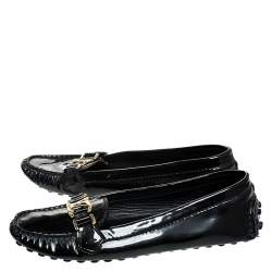 Pre Owned Louis Vuitton Black Patent Leather Oxford Loafers Size 38.5