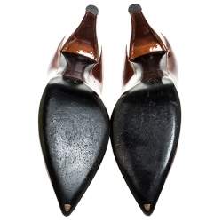 Louis vuitton Bronze Patent Leather Pointed Toe Pumps Size 40.5