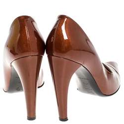 Louis vuitton Bronze Patent Leather Pointed Toe Pumps Size 40.5