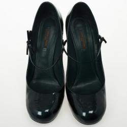 Pre Owned Louis Vuitton Teal Patent Fetish Mary Jane Pumps Size 40