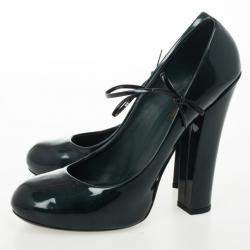 Pre Owned Louis Vuitton Teal Patent Fetish Mary Jane Pumps Size 40