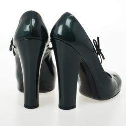 Pre Owned Louis Vuitton Teal Patent Fetish Mary Jane Pumps Size 40