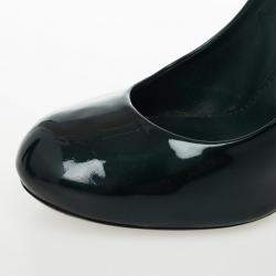 Pre Owned Louis Vuitton Teal Patent Fetish Mary Jane Pumps Size 40