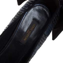 Louis Vuitton Blue/Black Sequin Peep Toe Platform Pumps Size 39