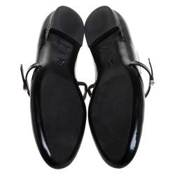 Pre Owned حذاء باليرينا فلات لوي فيتون بطراز ماري جان جلد لامع أسود مقاس 39.5