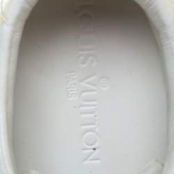 Louis Vuitton White Croc Embossed Leather Frontrow Low Top Sneakers Size 37