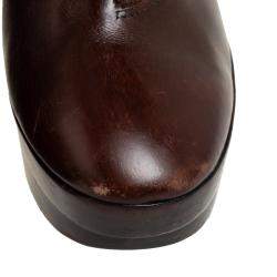Pre Owned Louis Vuitton Brown Leather Platform Ankle Boots Size 37.5