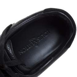 Pre Owned Louis Vuitton Black Leather and Suede Lace Low Top Sneakers Size 40