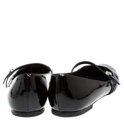 Pre Owned Louis Vuitton Black Patent Leather Mary Jane Ballet Flats Size 39.5