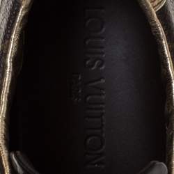 Louis Vuitton Brown Monogram Canvas and Suede Low Top Sneakers Size 38