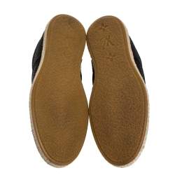 Louis Vuitton Black Leather Laceless Espadrille Sneakers Size 38.5