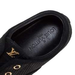 Louis Vuitton Black Leather Laceless Espadrille Sneakers Size 38.5