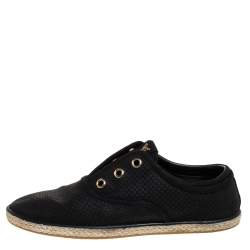 Louis Vuitton Black Leather Laceless Espadrille Sneakers Size 38.5