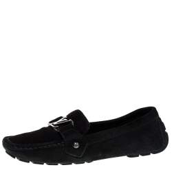 Pre Owned حذاء لوفرز أوكسفورد لوي فيتون سويدي أخضر و أسود مقاس 37.5